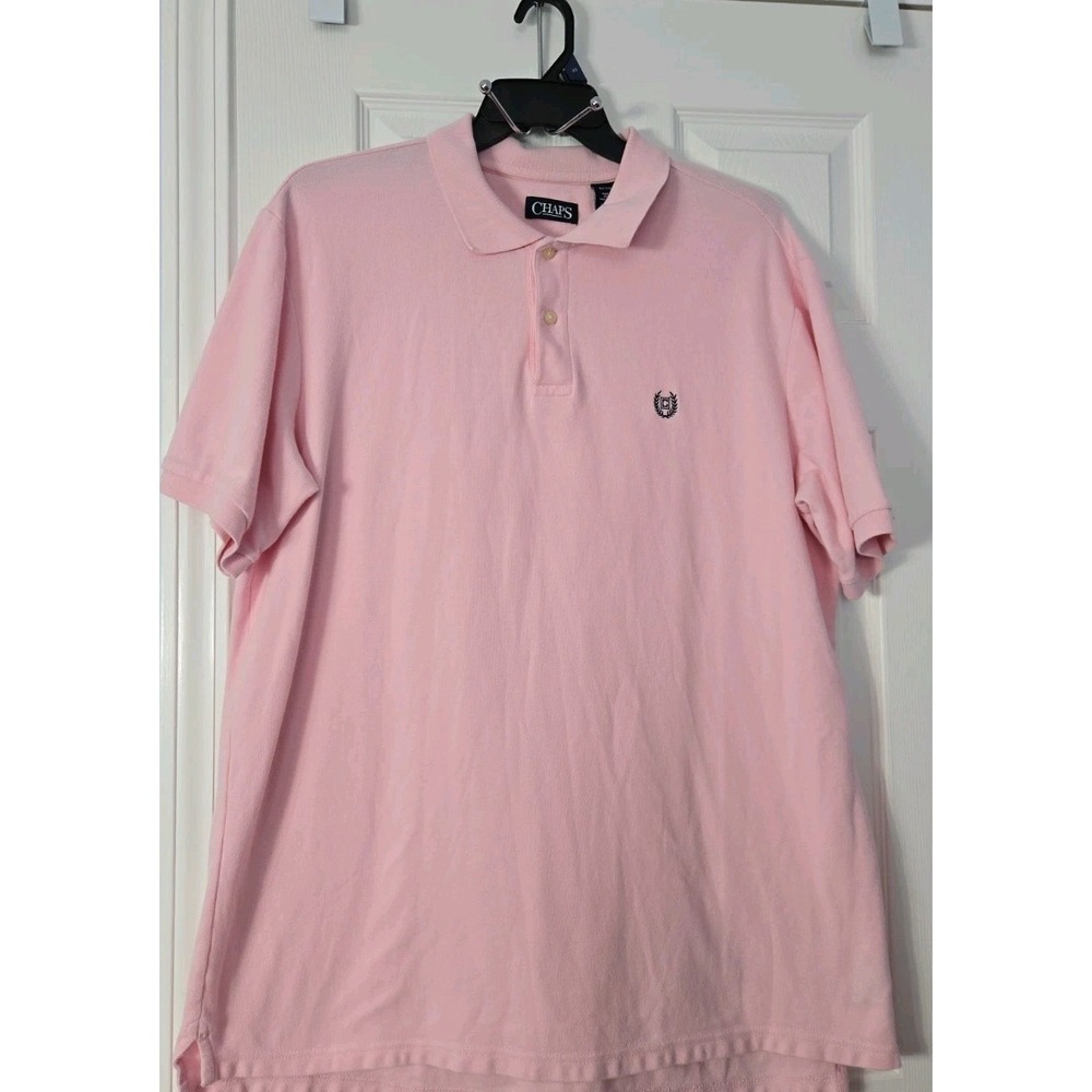 Chaps Mens Polo Shirt Sleeve Size XLT Pink